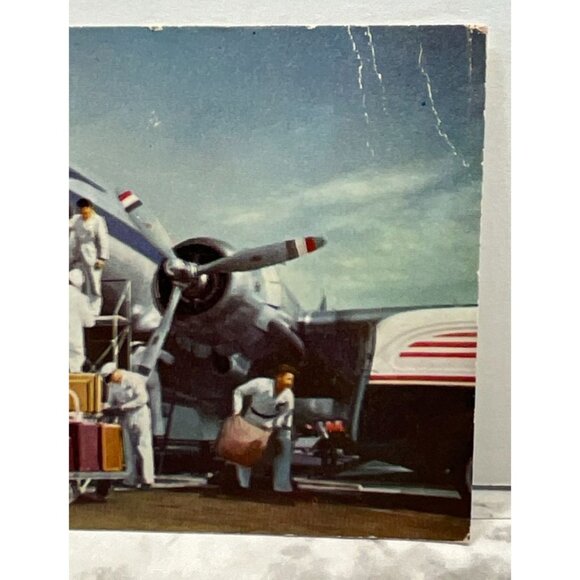 United Air Lines Mainliner Airplane Postcard Vintage Loading for Flight - Picture 5 of 7